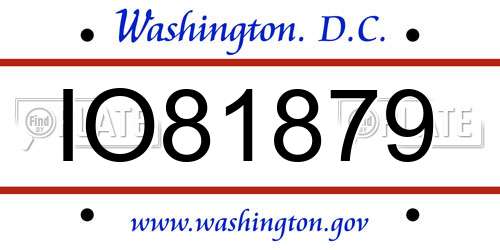 IO81879 District Of Columbia License Plate