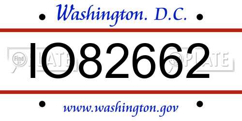 IO82662 District Of Columbia License Plate