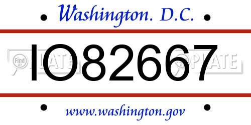 IO82667 District Of Columbia License Plate