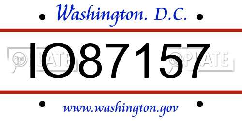 IO87157 District Of Columbia License Plate