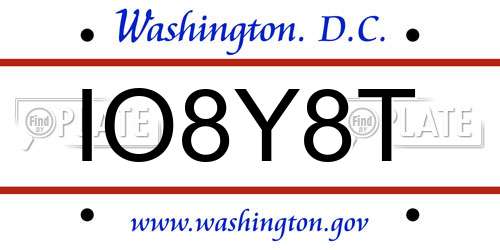 IO8Y8T District Of Columbia License Plate