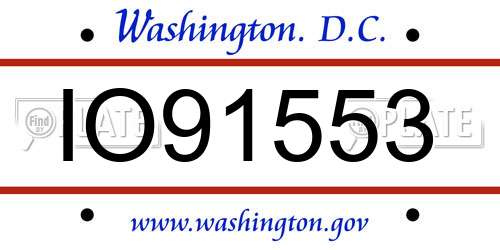 IO91553 District Of Columbia License Plate