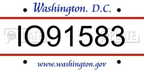 IO91583 District Of Columbia License Plate