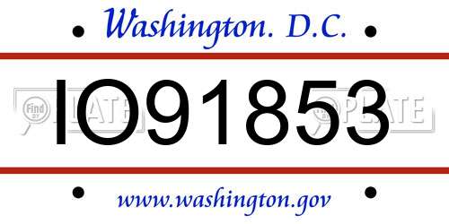IO91853 District Of Columbia License Plate