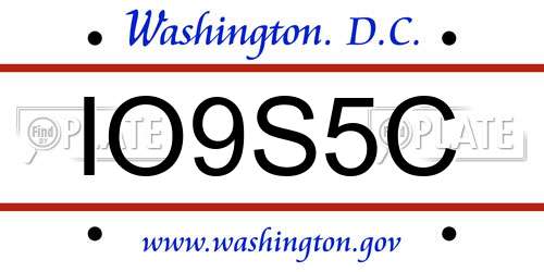IO9S5C District Of Columbia License Plate