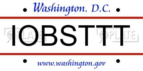 IOBSTTT District Of Columbia License Plate