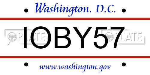 IOBY57 District Of Columbia License Plate
