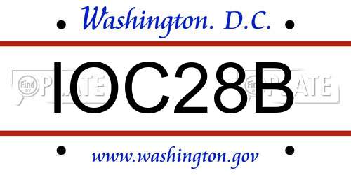 IOC28B District Of Columbia License Plate