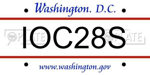 IOC28S District Of Columbia License Plate