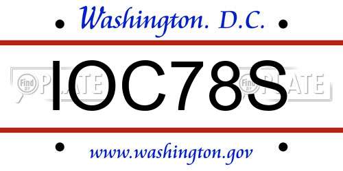 IOC78S District Of Columbia License Plate