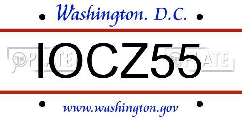 IOCZ55 District Of Columbia License Plate