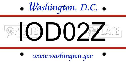 IOD02Z District Of Columbia License Plate