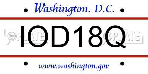 IOD18Q District Of Columbia License Plate