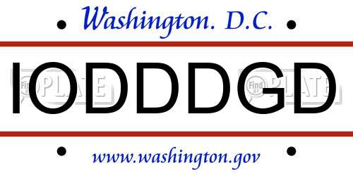 IODDDGD District Of Columbia License Plate
