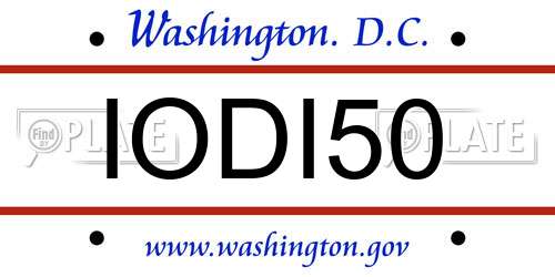 IODI50 District Of Columbia License Plate