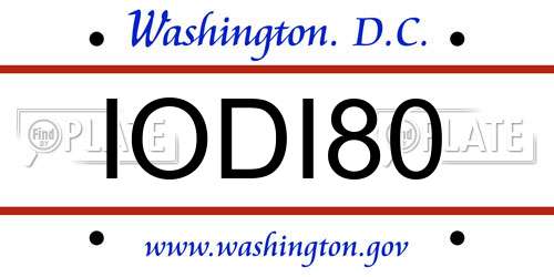 IODI80 District Of Columbia License Plate