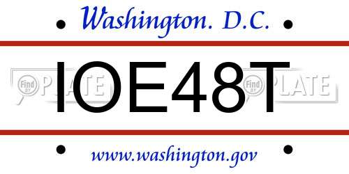 IOE48T District Of Columbia License Plate