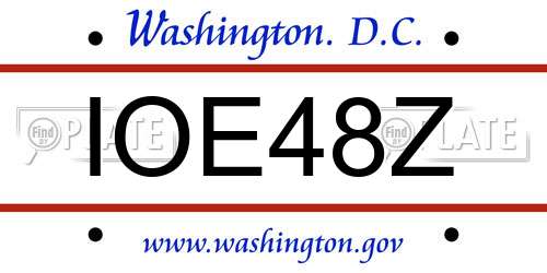 IOE48Z District Of Columbia License Plate