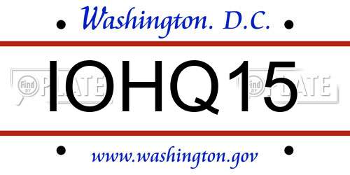 IOHQ15 District Of Columbia License Plate