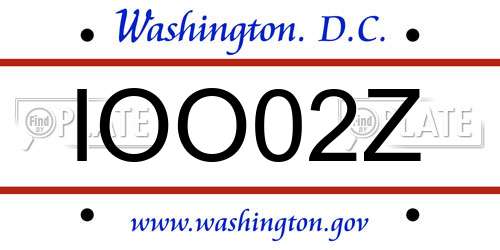 IOO02Z District Of Columbia License Plate
