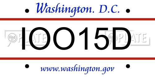IOO15D District Of Columbia License Plate