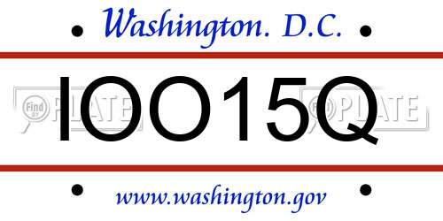 IOO15Q District Of Columbia License Plate