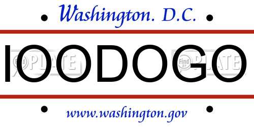 IOODOGO District Of Columbia License Plate