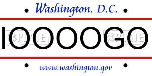 IOOOOGO District Of Columbia License Plate