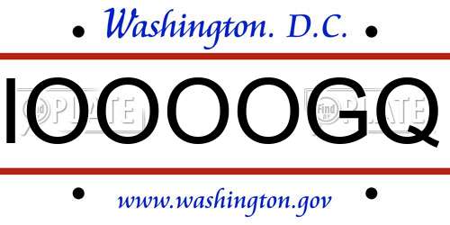 IOOOOGQ District Of Columbia License Plate