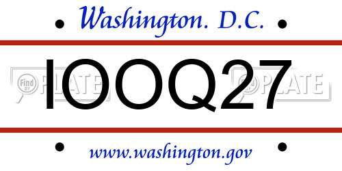 IOOQ27 District Of Columbia License Plate