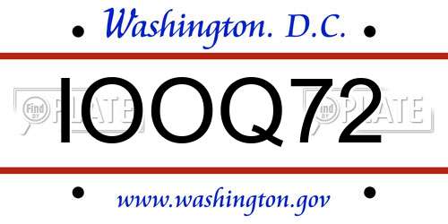 IOOQ72 District Of Columbia License Plate
