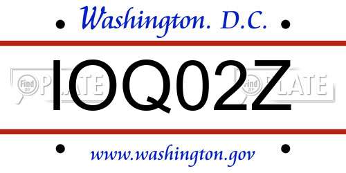 IOQ02Z District Of Columbia License Plate
