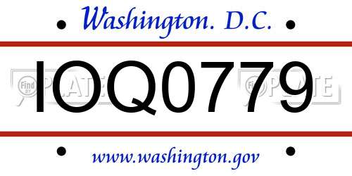 IOQ0779 District Of Columbia License Plate