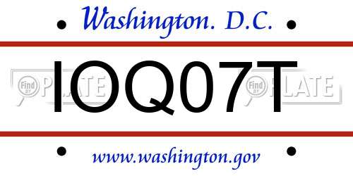IOQ07T District Of Columbia License Plate