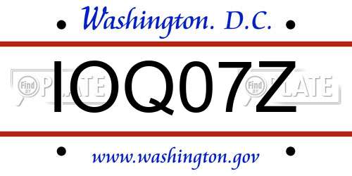 IOQ07Z District Of Columbia License Plate