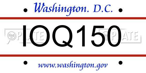 IOQ150 District Of Columbia License Plate