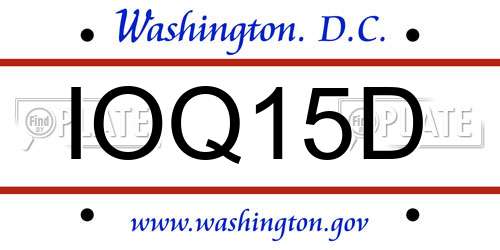 IOQ15D District Of Columbia License Plate
