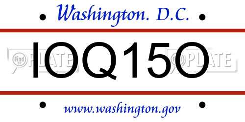 IOQ15O District Of Columbia License Plate