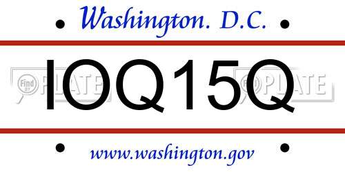 IOQ15Q District Of Columbia License Plate