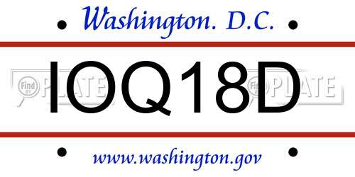 IOQ18D District Of Columbia License Plate