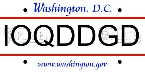 IOQDDGD District Of Columbia License Plate