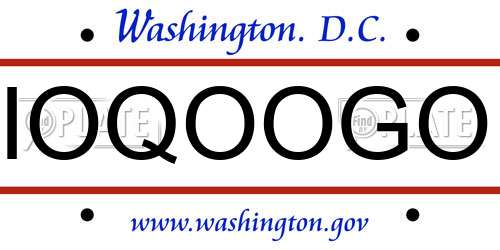 IOQOOGO District Of Columbia License Plate