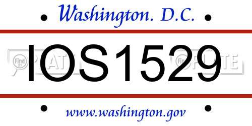 IOS1529 District Of Columbia License Plate