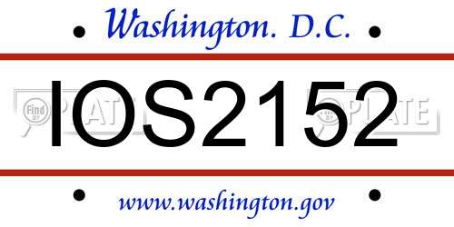 IOS2152 District Of Columbia License Plate