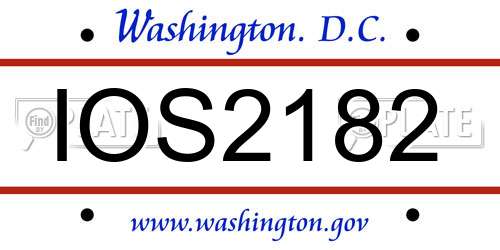 IOS2182 District Of Columbia License Plate
