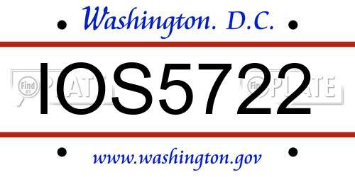 IOS5722 District Of Columbia License Plate
