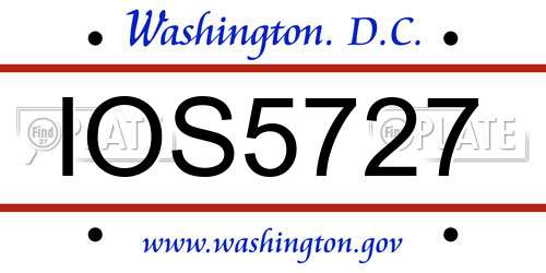 IOS5727 District Of Columbia License Plate