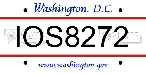 IOS8272 District Of Columbia License Plate