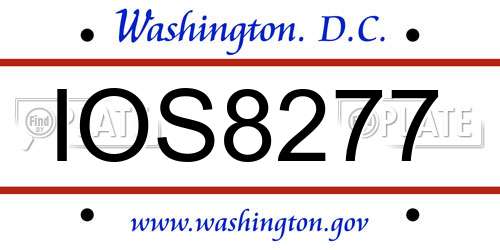 IOS8277 District Of Columbia License Plate