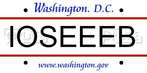 IOSEEEB District Of Columbia License Plate